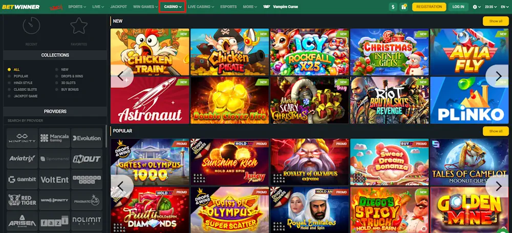 Betwinner Casino Slots Screenshot